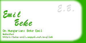 emil beke business card